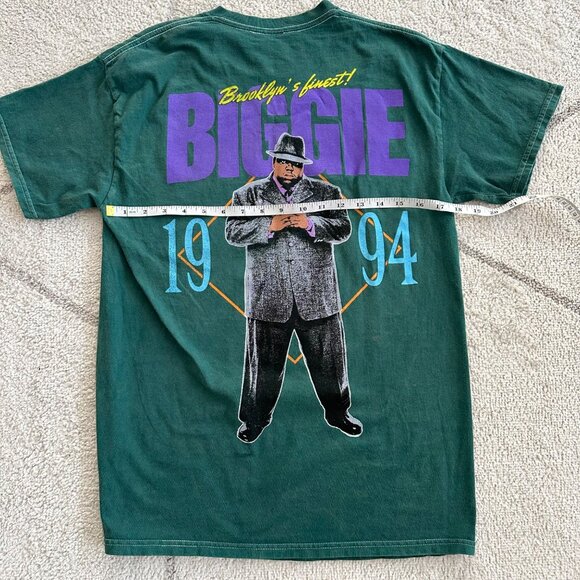 NWOT Notorious B.I.G Brooklyn's Finest Dark Green Graphic Short Sleeve Tee Sz LG - Picture 4 of 5